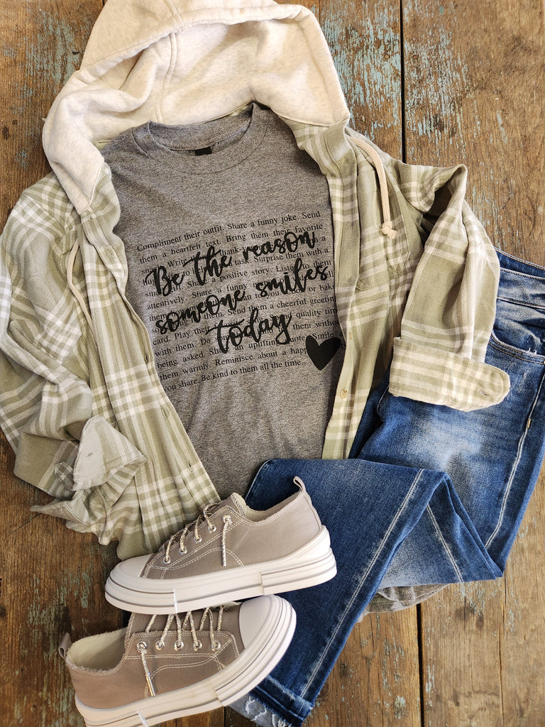 Olive Stone Hooded Flannel