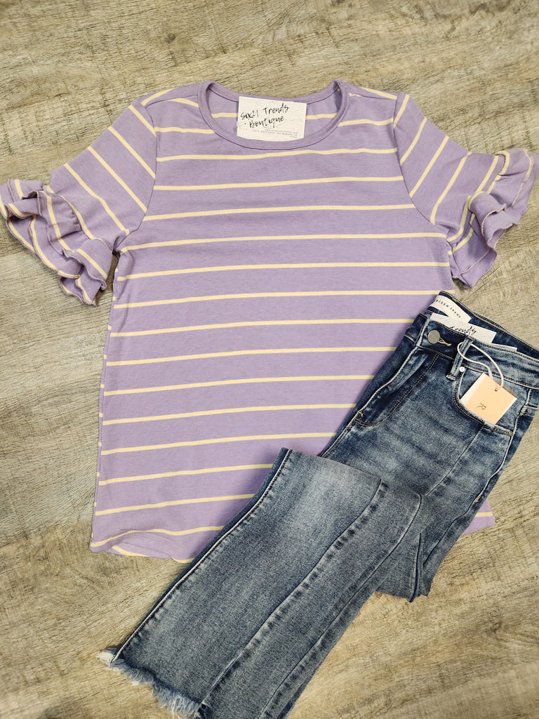 Lilac Striped short sleeve