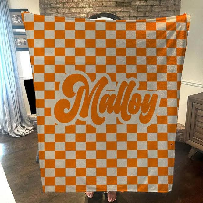 PRE-ORDER Custom Name Checkered Blanket