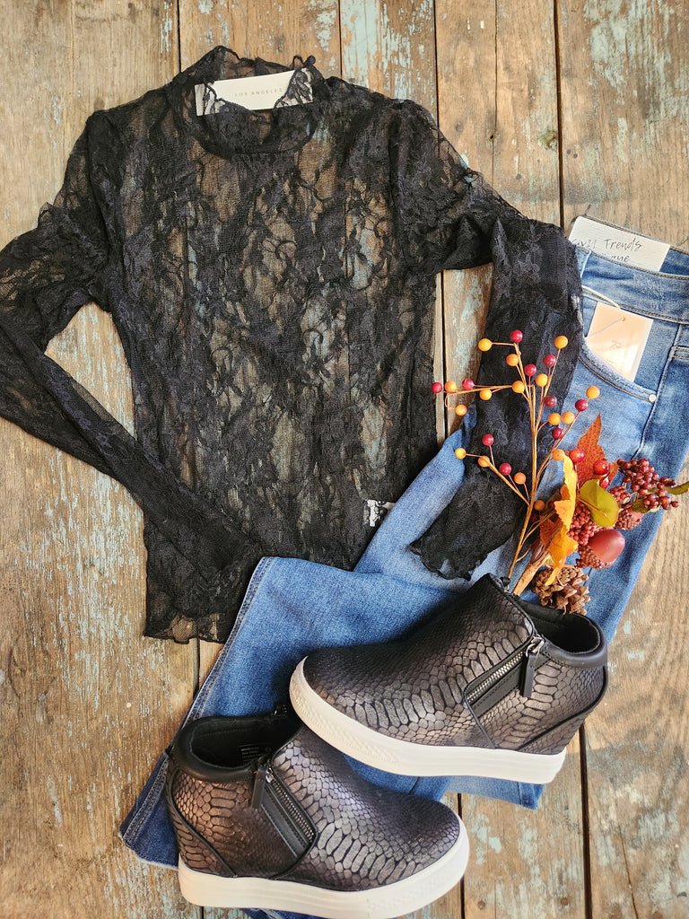 Layer Me Lace High Neck Top