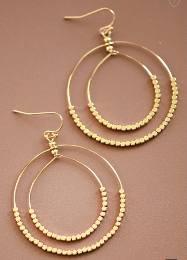 Double Circle Drop Earrings (2 colors)