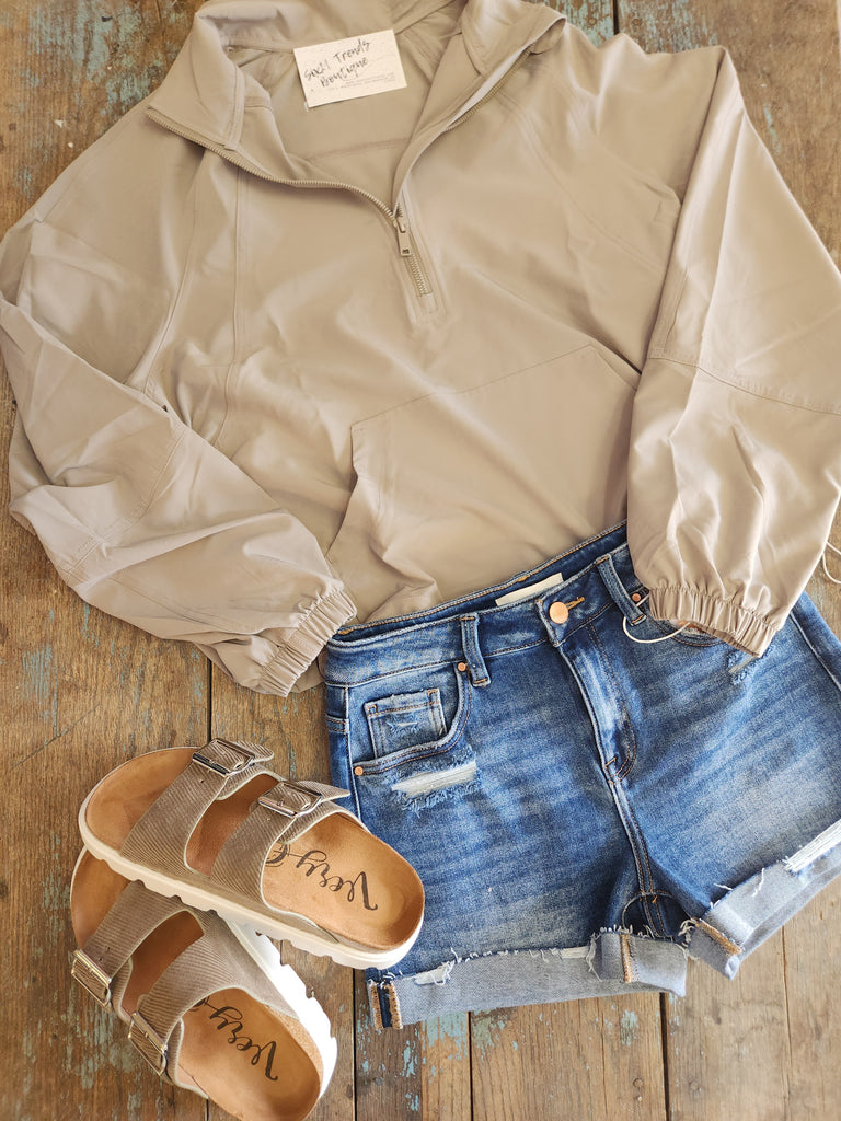 Stone Taupe Cropped Active Jacket