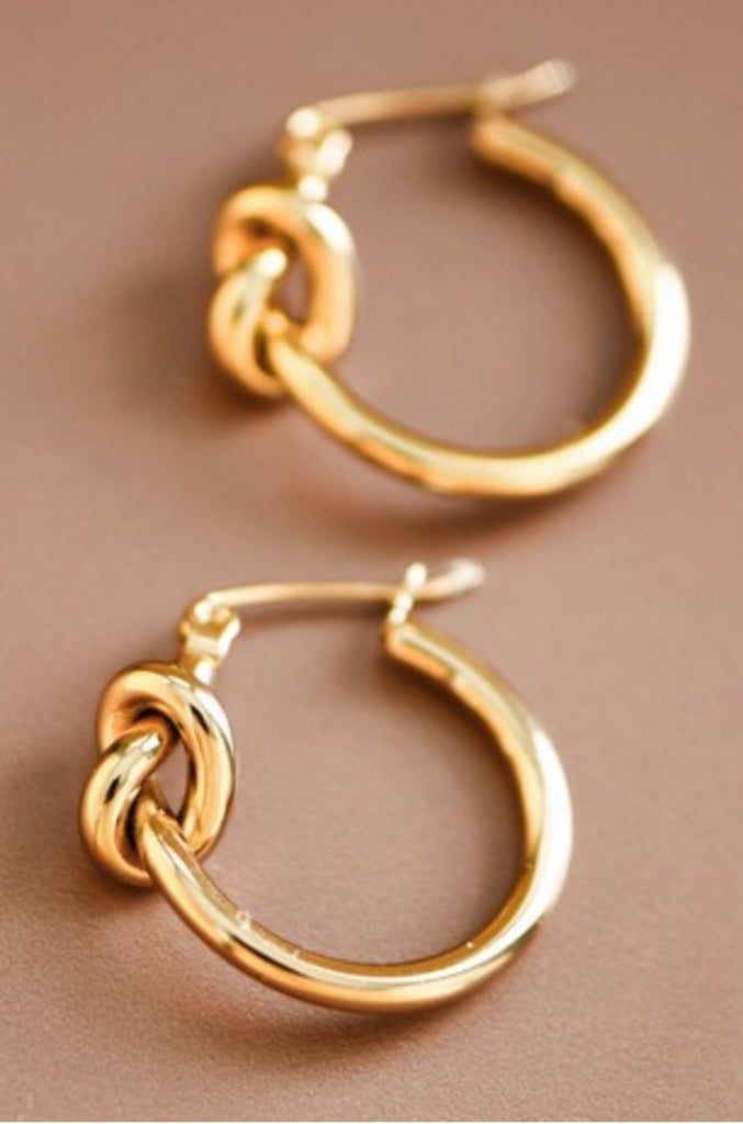 18K Waterproof Non Tarnish Stainless Steel Hoops (Gold)