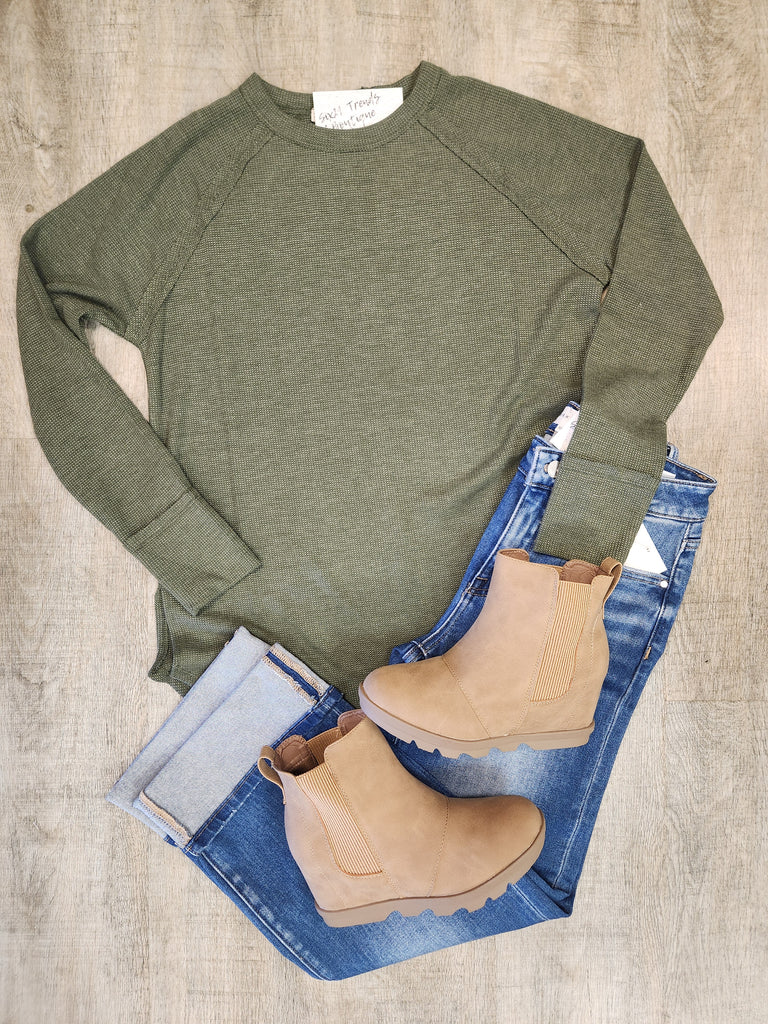 DOORBUSTER Waffle Long Sleeve Top (2 colors)