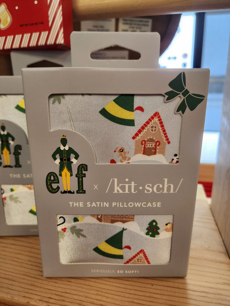 Elf X Kitsch Satin Pillowcase- Periwinkle Christmas
