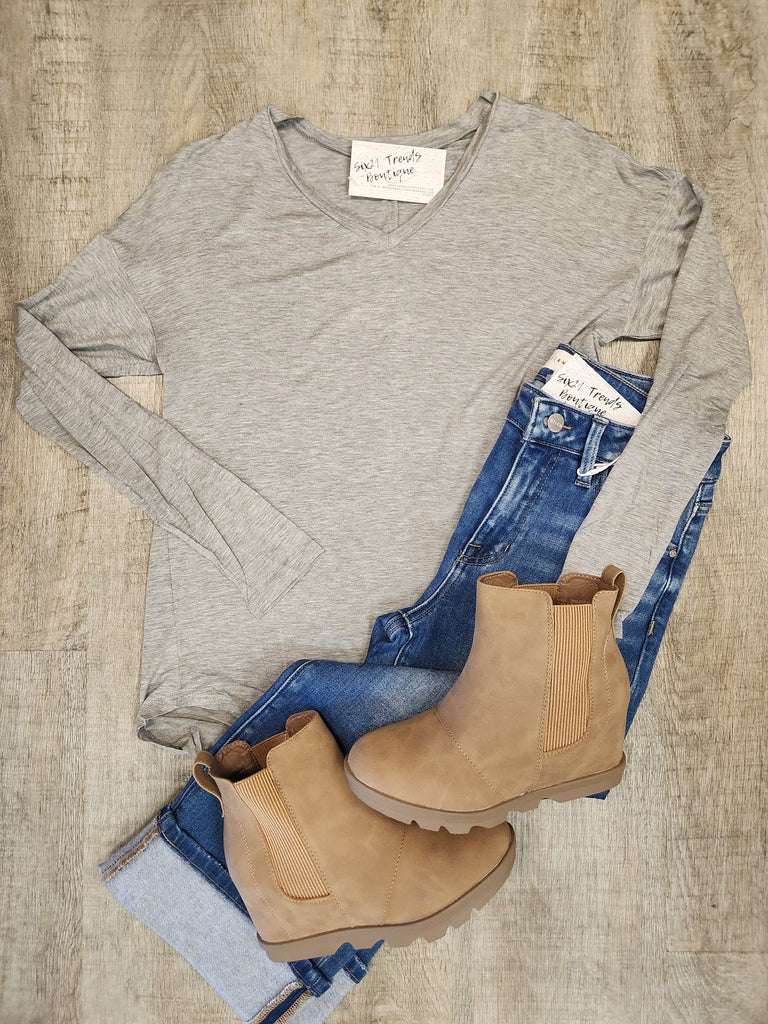 Long Sleeve Dolman V-Neck (2 colors)