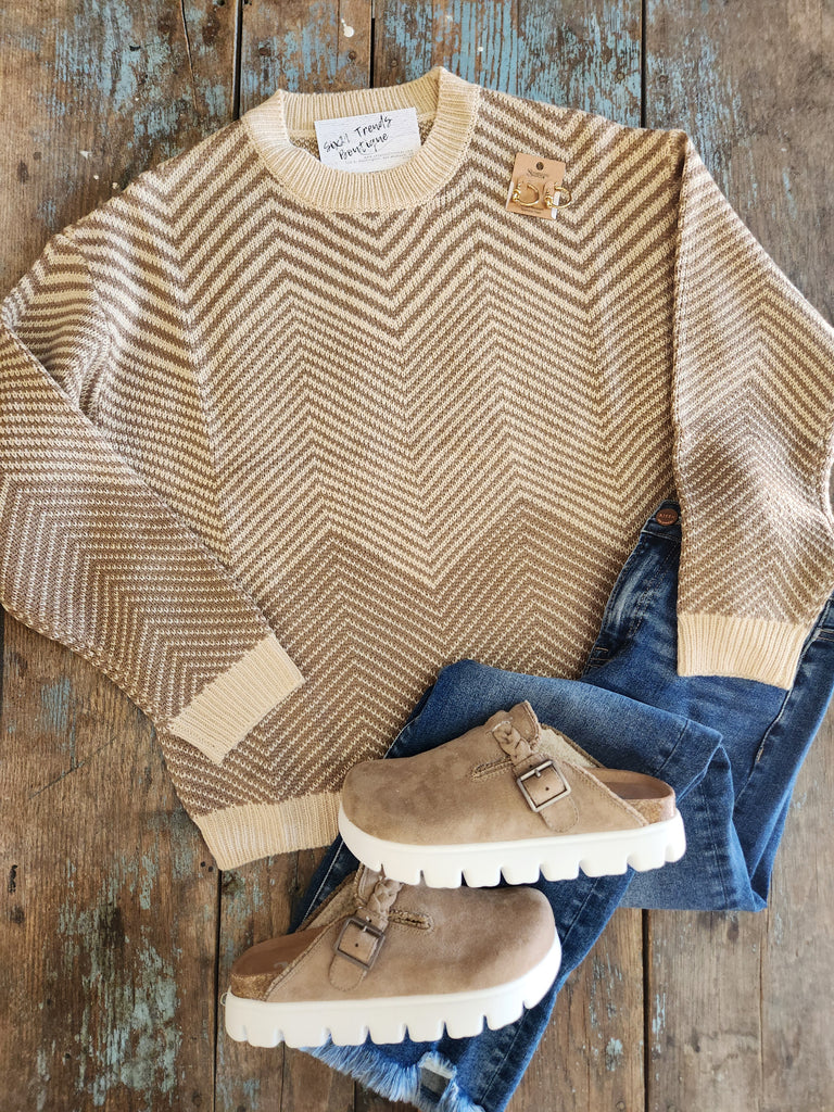 Mocha/Taupe Totally Twisted Sweater