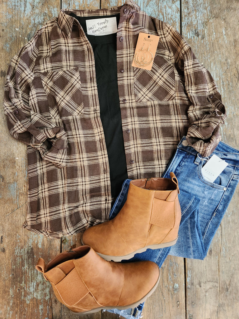 Espresso/Tan Pocket Shirt
