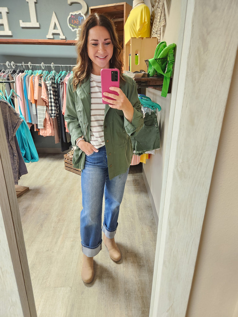 Striped Oversized Short Sleeve Crew (2 colors)