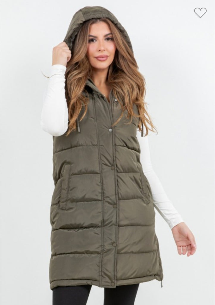 Puffer Long Vest (2 colors)