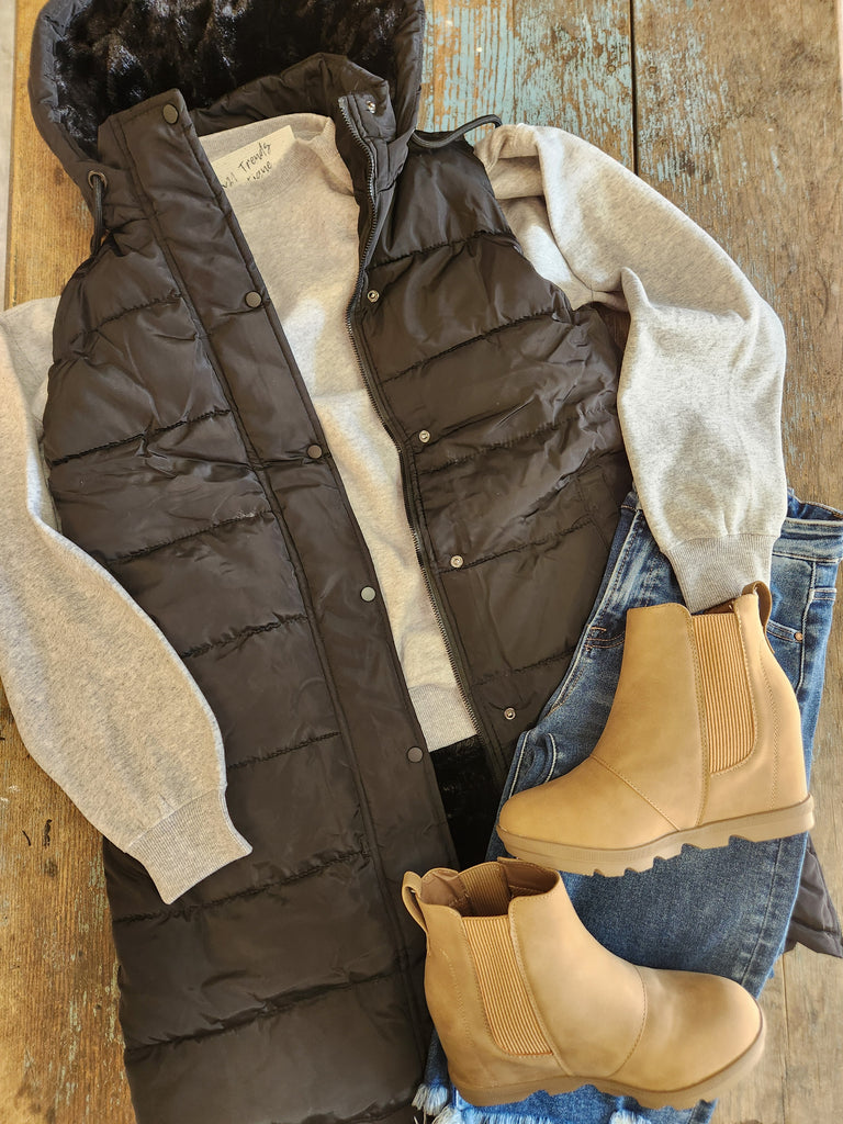 Puffer Long Vest (2 colors)