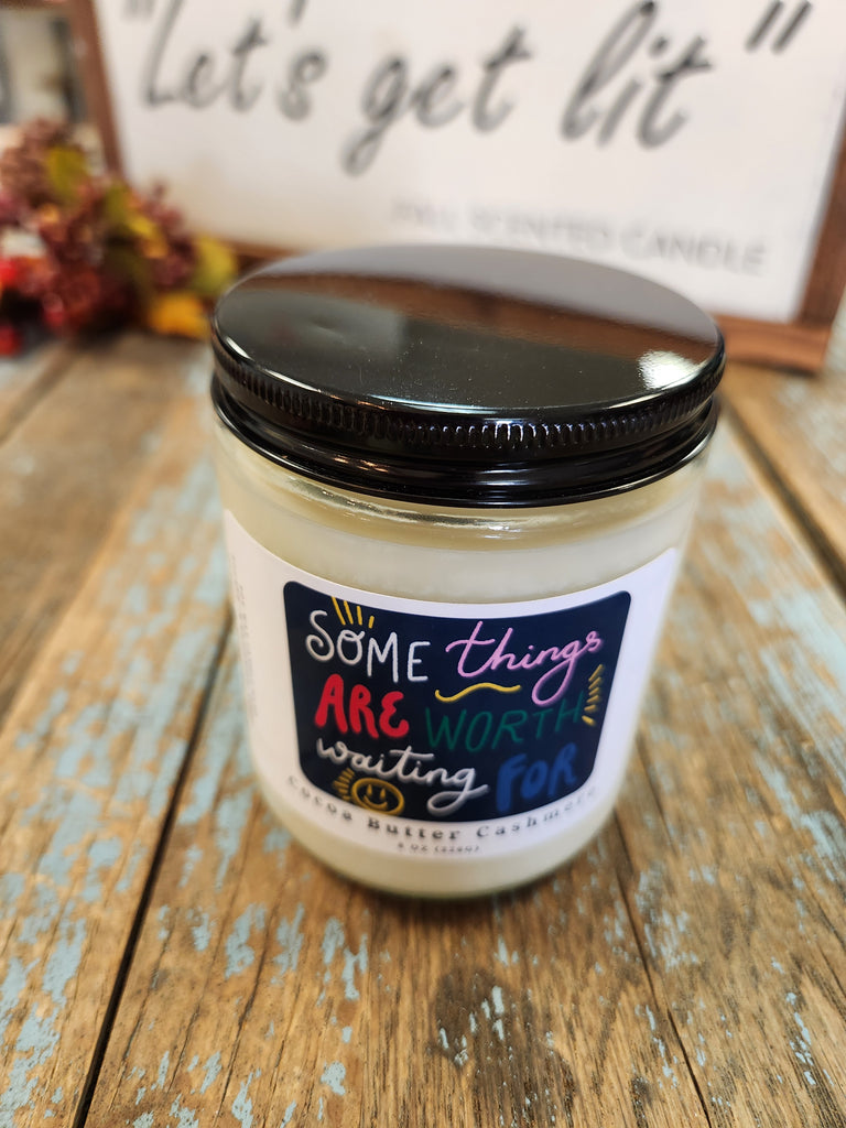 8oz Scented Candle w/ Saying