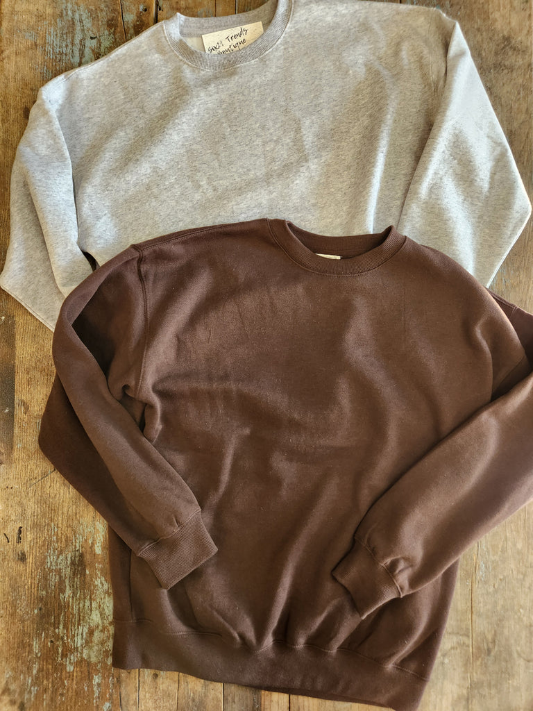 Fleece Relax Fit Oversized Crew Neck (2 colors)