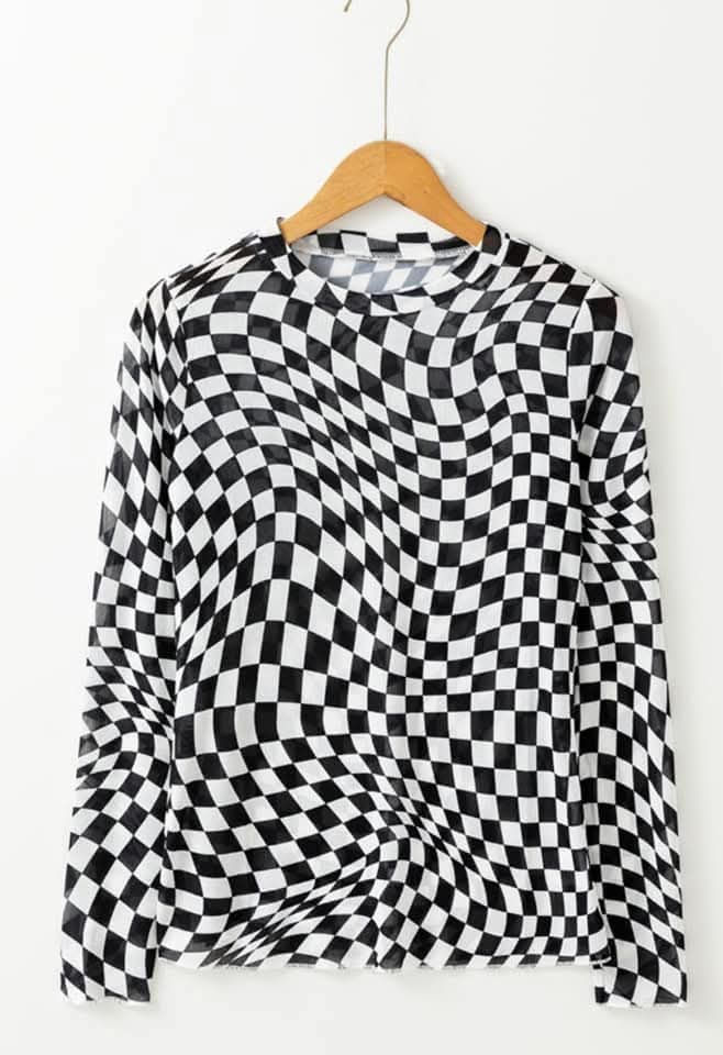 Checkered Mesh Top