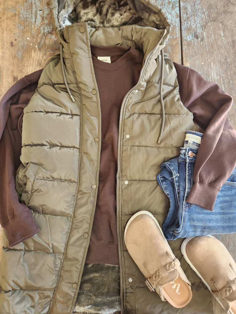 Puffer Long Vest (2 colors)