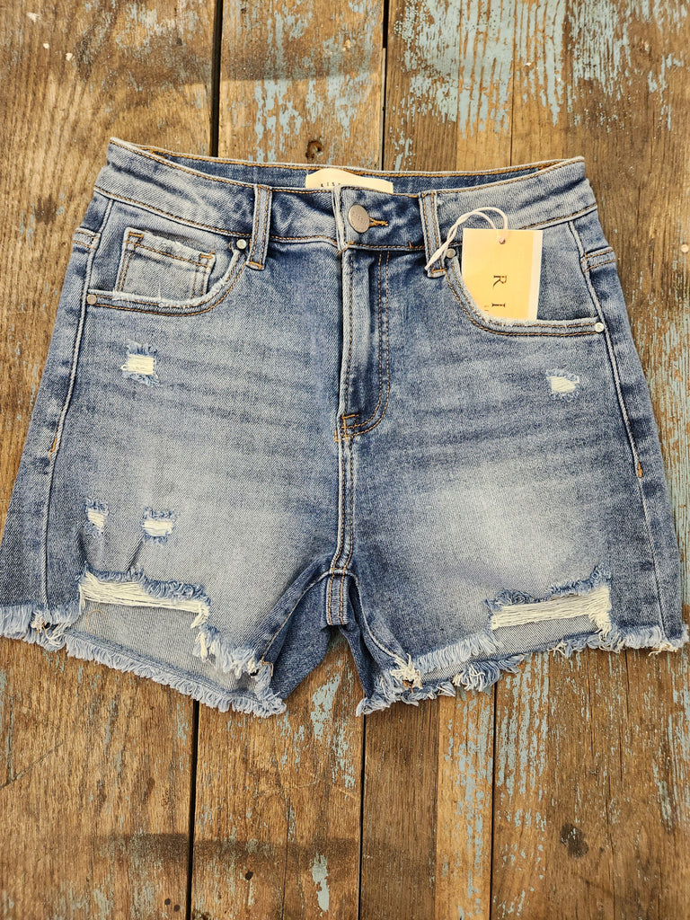 Risen High Rise Distressed Shorts