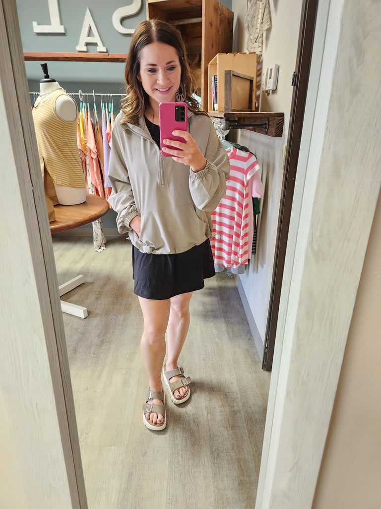Stone Taupe Cropped Active Jacket
