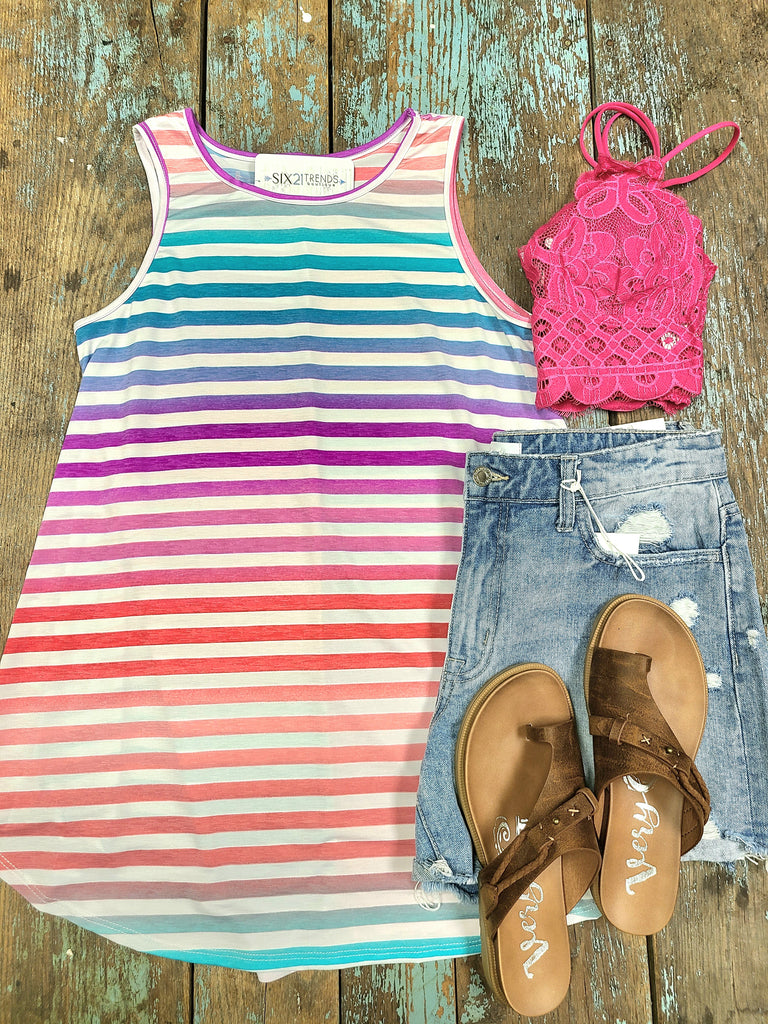 Multi Color Striped Tank