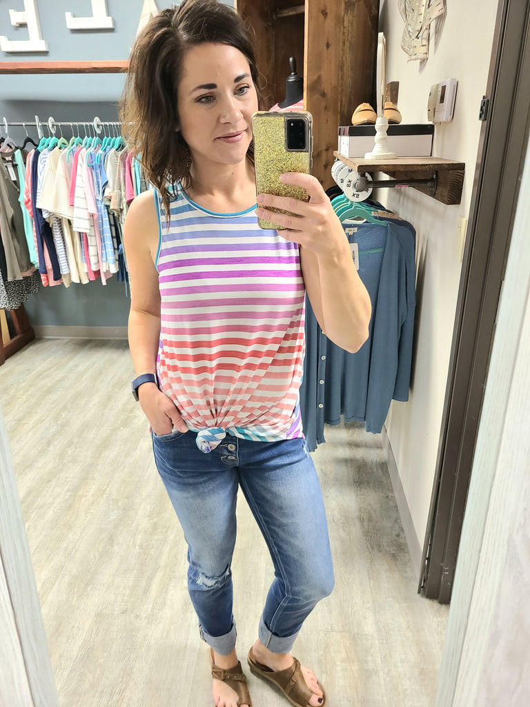 Multi Color Striped Tank
