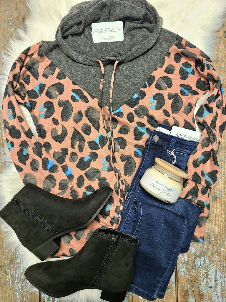 Mauve Leopard Hoodie (DOORBUSTER)