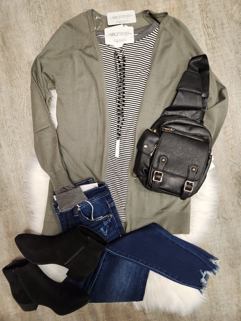 Open Sweater Cardigan with pockets