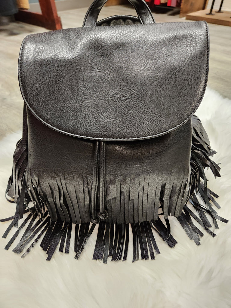 Fringe Drawstring Convertible Backpack