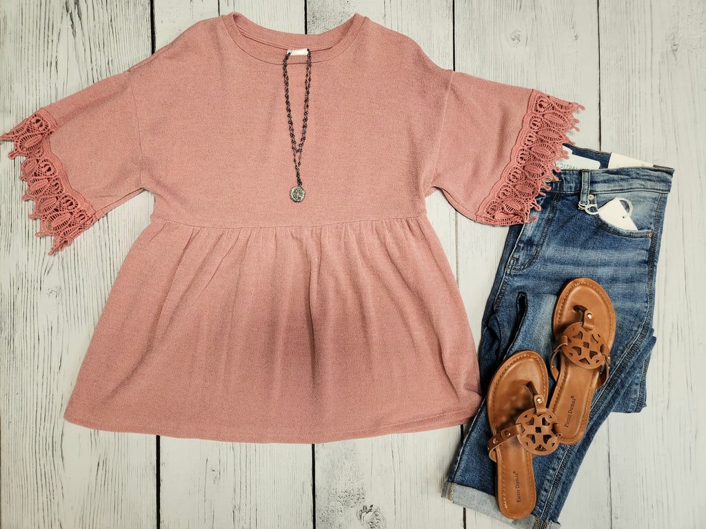 Mauve Lace Top
