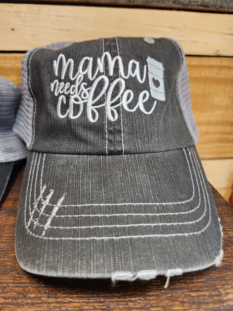 Grey Coffee Mesh Trucker Hat