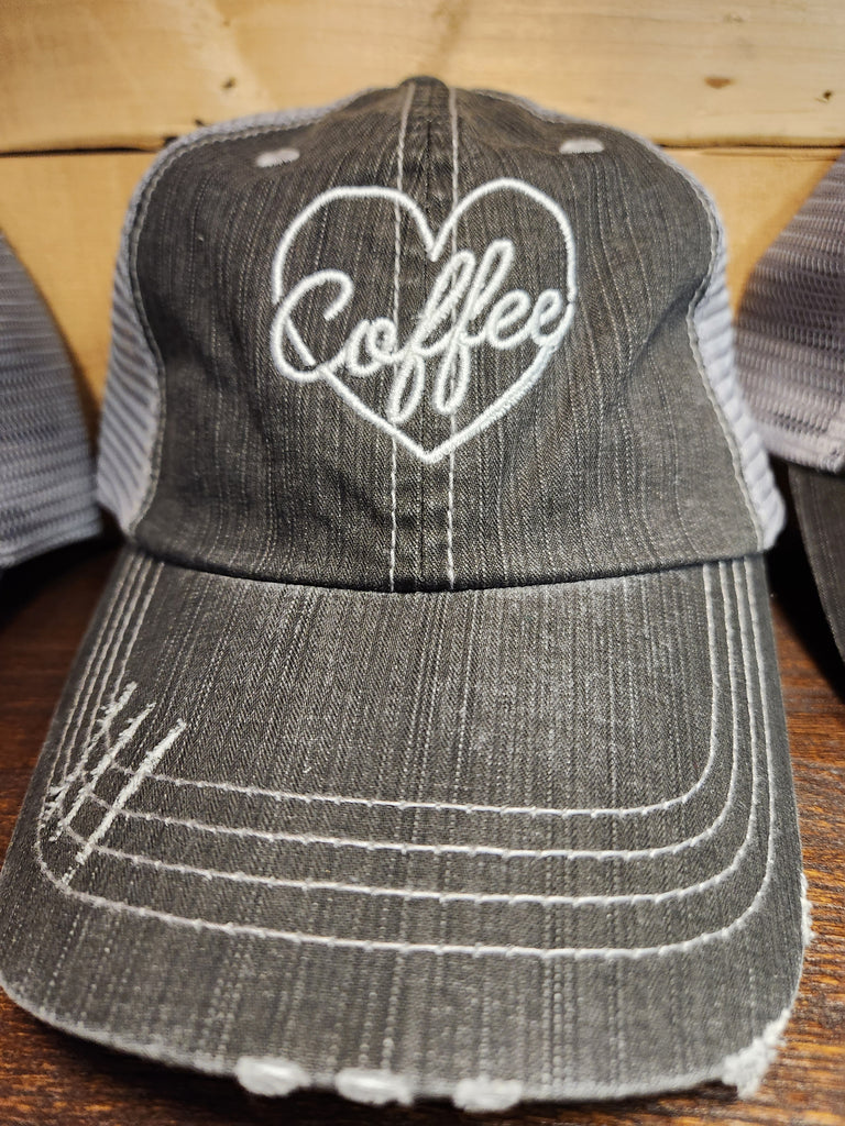 Grey Coffee Mesh Trucker Hat