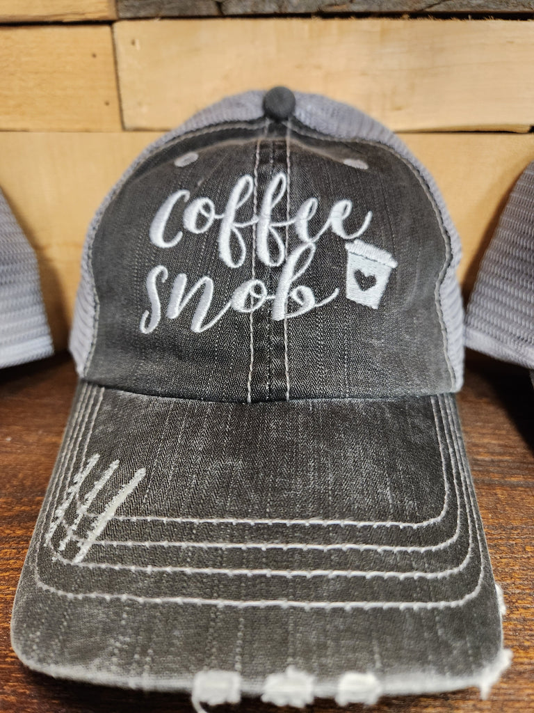Grey Coffee Mesh Trucker Hat