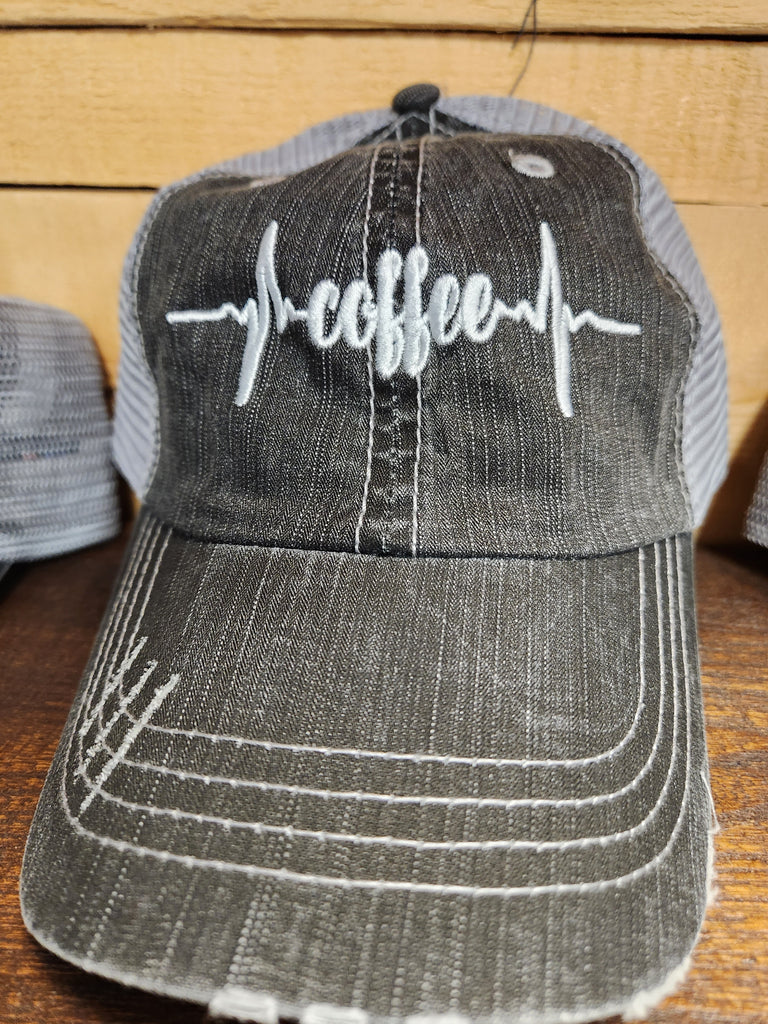 Grey Coffee Mesh Trucker Hat