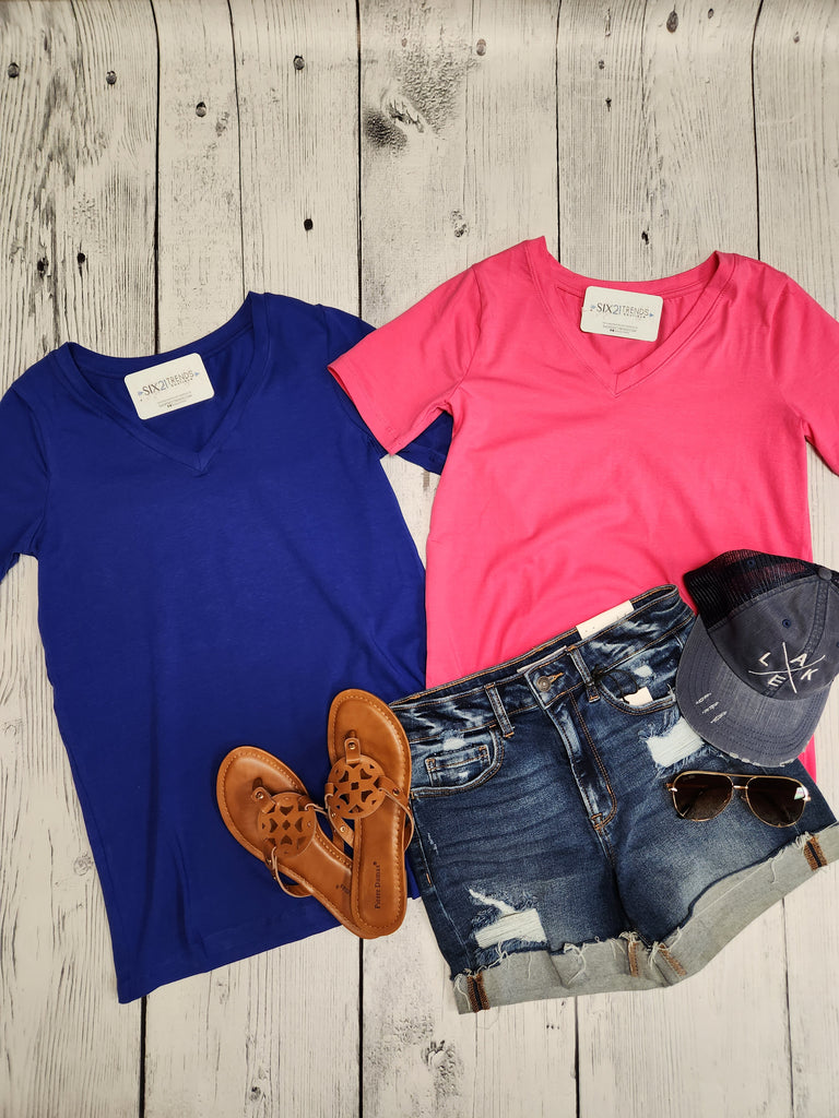 Basic Cotton V-Neck Tee