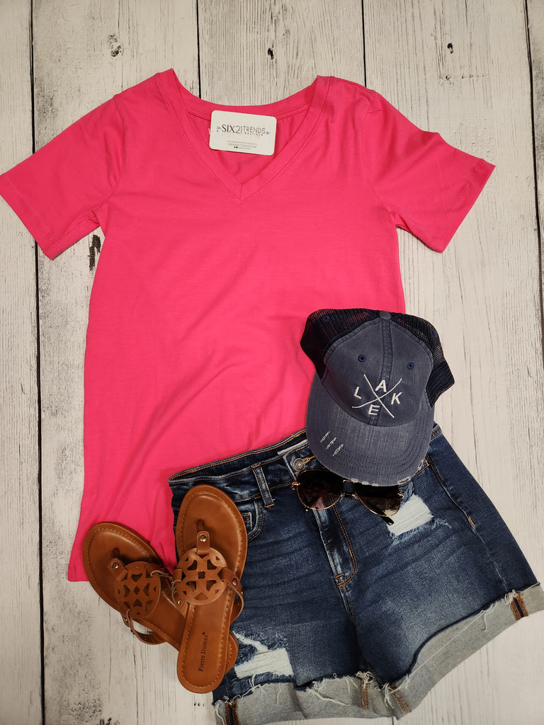 Basic Cotton V-Neck Tee