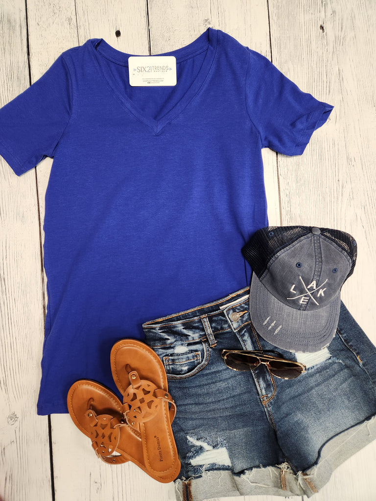 Basic Cotton V-Neck Tee