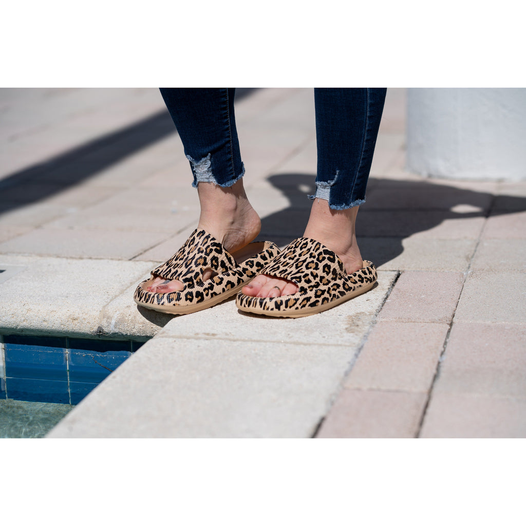 Brown Leopard 2.0  Insanely Comfy -Beach or Casual Slides