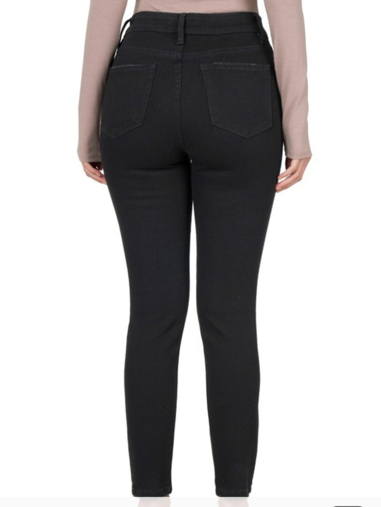RESTOCK High-Rise Ankle Skinny Black Denim Pants