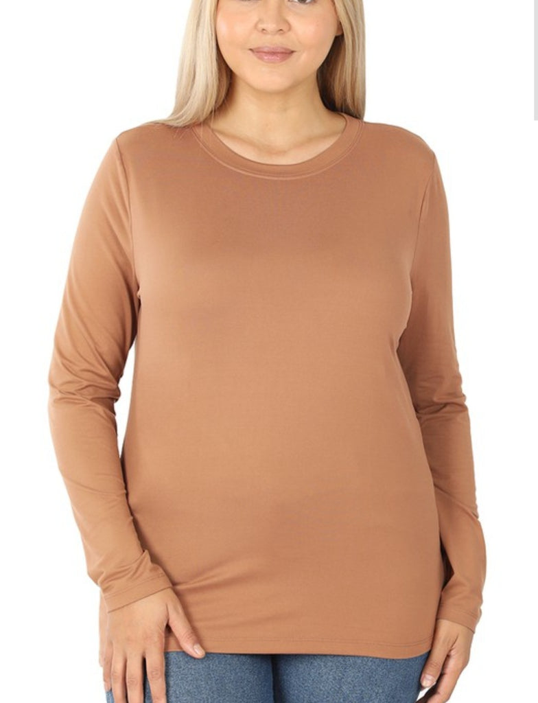 Long Sleeve Round Neck Tee (Curvy)