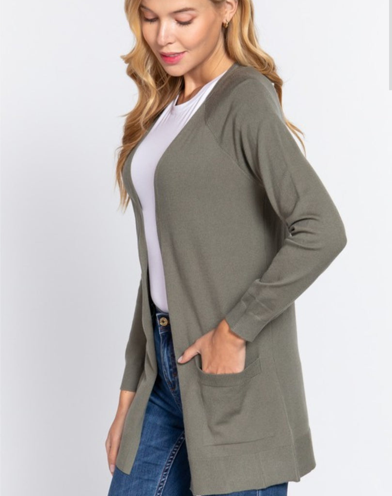 Open Sweater Cardigan with pockets