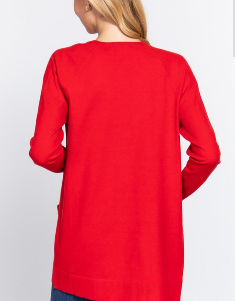 Open Sweater Cardigan with pockets
