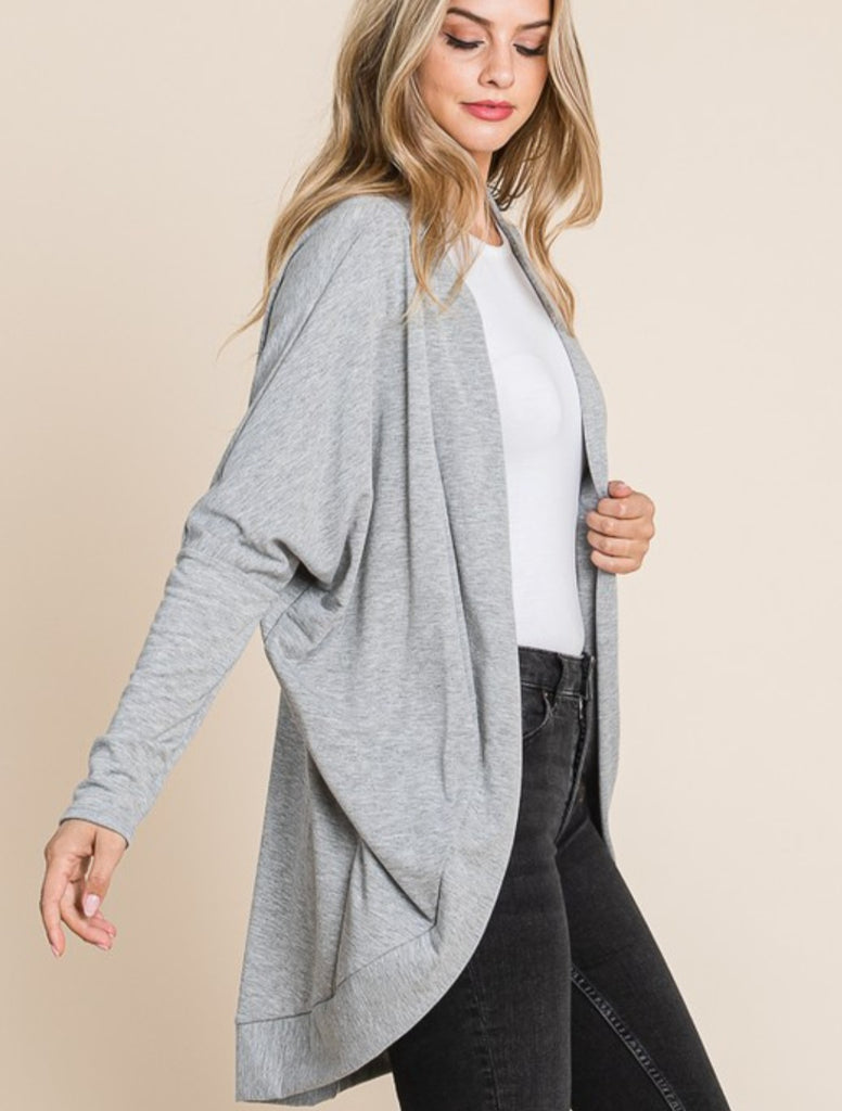 Heather Grey Soft Terry Cardigan