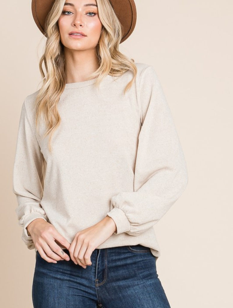 Sand Glittering Tunic Top