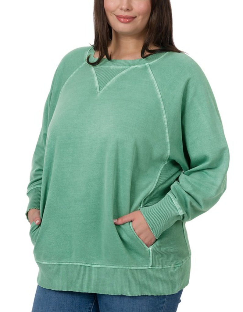 Curvy French Terry Pullover w/ pockets