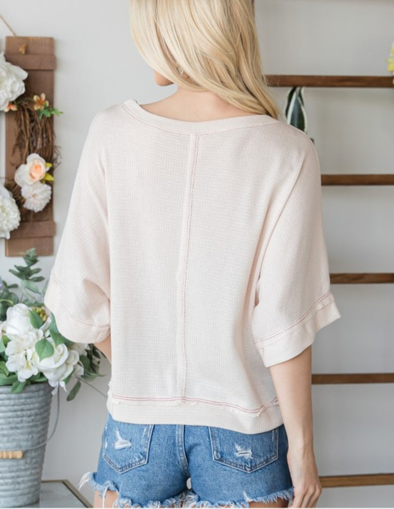 Light Blush Half Sleeve Top