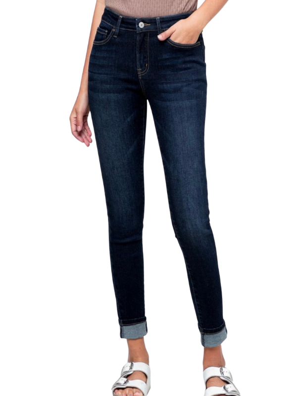 NOOK MID RISE CUFFED SKINNY JEANS VERVET BY FLYING MONKEY