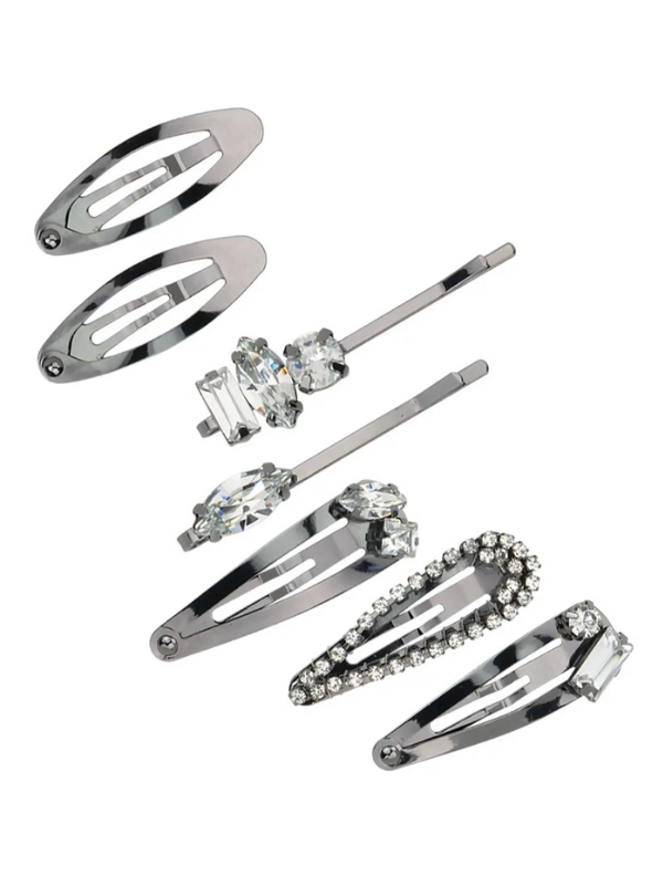 Micro Stackable Snap Clips 7pc Set - Hematite