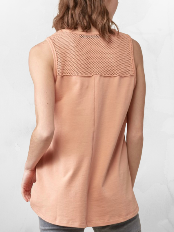Salmon Tank with Sheer Mesh